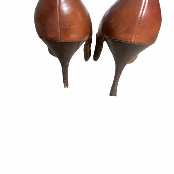 Max Studio Quasi Vintage Brown Leather Heels 9M - Picture 9 of 13